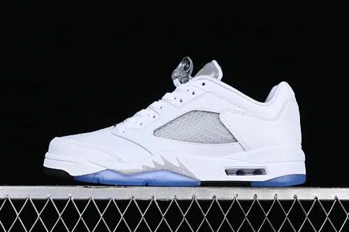 All categories Air Jordan Jordan series basketball shoes Air Jordan 5 Air Jordan 5 Low "White Silver" AJ5 Joe 5 white silver low-top casual sneakers 819172-122